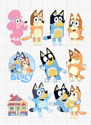 Bluey figuren essbare icing - bluey,